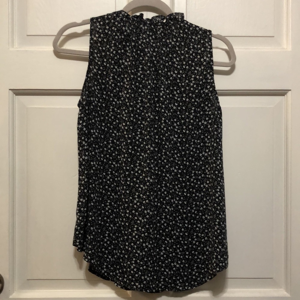APRIL Black Floral Print Sleeveless Top Size Small - Picture 4 of 4